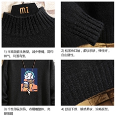 M18042-P45加绒款-P65半高领毛衣男士大码针织衫男毛线衣男砖墙，男装针织衫/毛衣，电商A040A
