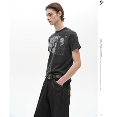 美式潮牌水洗短袖T恤衫D328-QBS13-P38，男装T恤，电商D328