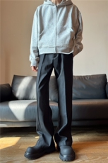 cleanfit廓形西裤黑色休闲直筒微喇vibe裤子XZ603-K801-P60控78，男装休闲裤，星座603