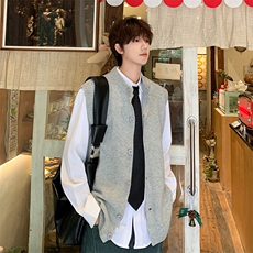 秋冬季新款休闲马甲针织毛衣背心无袖开衫圆领男潮牌MJ016-P40，男装背心/马甲，星座308B-2