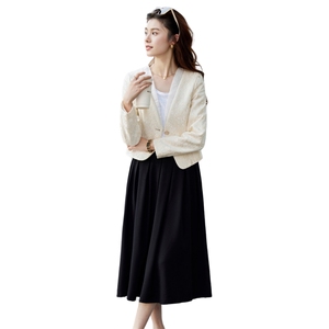 婵米儿2025秋季新款法式小西装小香风外套粗花呢显瘦上衣女图片