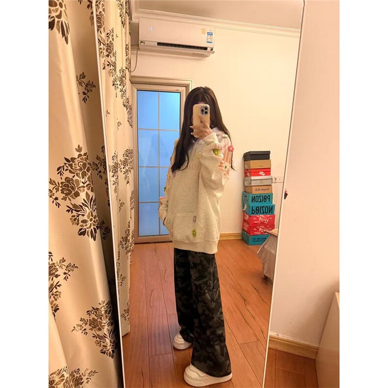 刺绣花朵DIY连帽卫衣ZW0145-特批50,男装卫衣,星座313A(原308A-2)