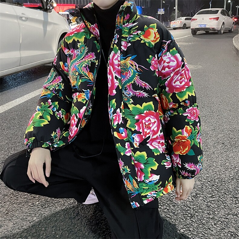 MY203冬加厚保暖面包服棉袄东北大花大码男女棉衣风特色棉袄,男装棉衣,星座115A(原星座507）