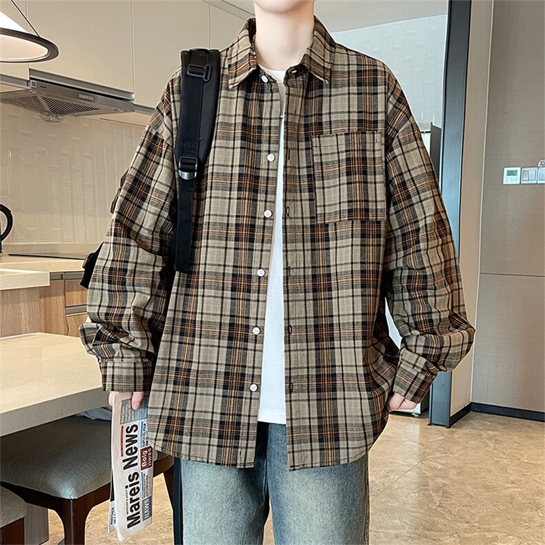 春秋季衬衫新款宽松休闲男女同款衬衣XZ102B-1-CS2566P45,男装衬衫,星座102B-1