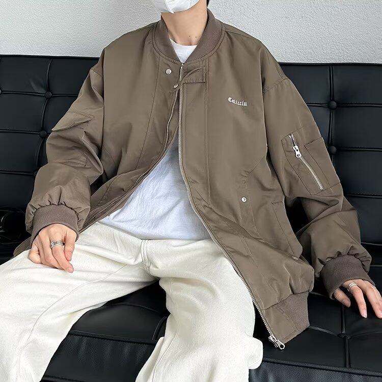 美式飞行员夹克男春秋复古街头百搭外套潮牌宽松棒球服JL266-p63,男装夹克,星座1008