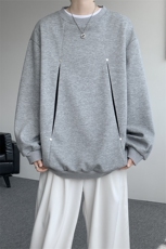 WY10152-特P45控78小众撞色拼接破缝假两件大码男大码情侣卫衣，男装卫衣，电商A059