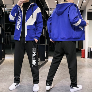 卫衣男运动套装秋冬2022宽松开衫连帽休闲加绒加厚TZ832-P95图片