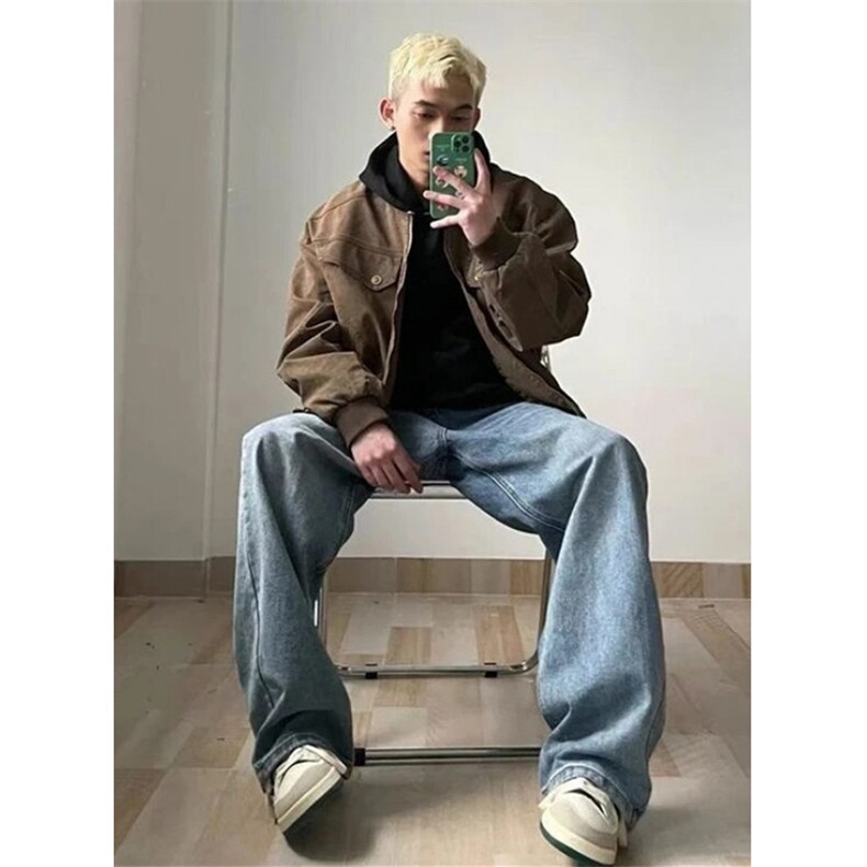 美式百搭男女同款新款情侣潮流复古做旧宽松夹克J7015,男装夹克,星座1116A（原606A-3）