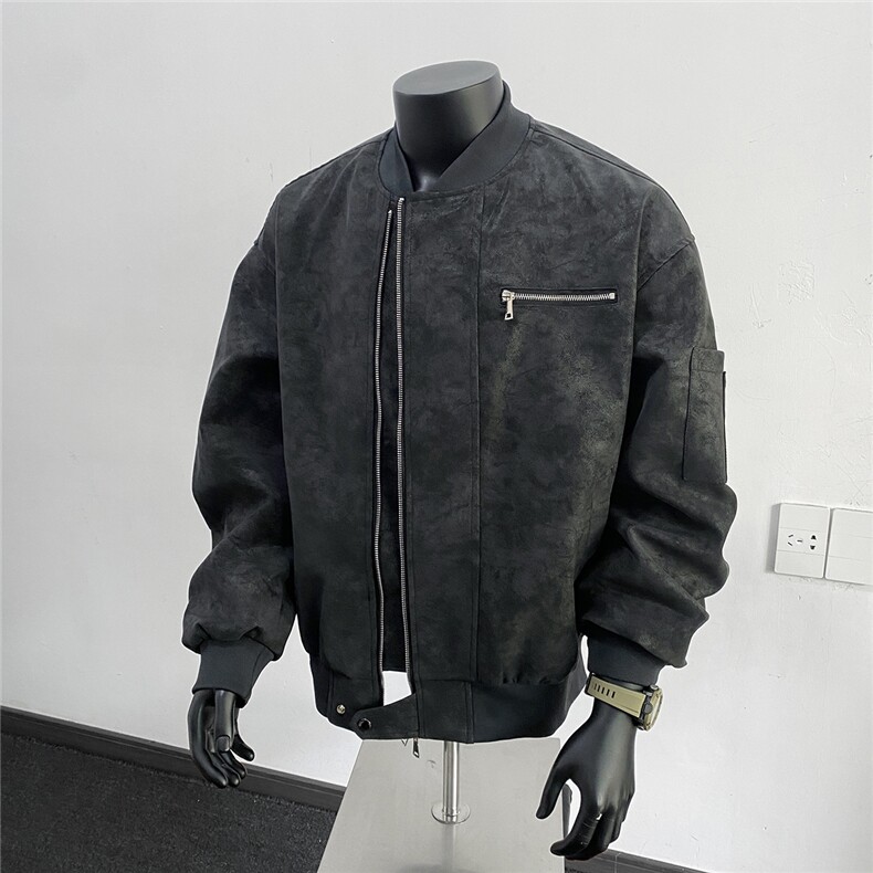 美式高阶秋冬PU棒球服夹克痞帅百搭情侣外套J57911TP85,男装夹克,电商A247