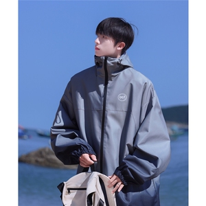 2025港风山系防水冲锋衣渐变色夹克男：聚酯纤维JK77087P85控图片