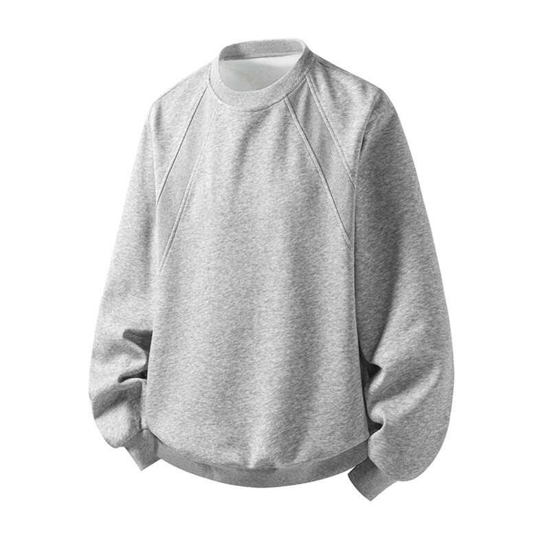 抖音得物高品质二开25秋冬美式高街重磅结构螺纹拼接圆领卫衣X095，男装卫衣，电商A486