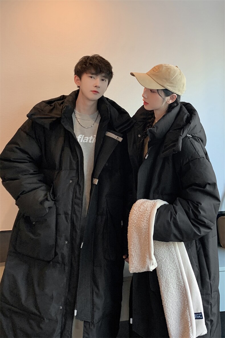 羽绒服新款男冬季港风宽松长款白鸭绒情侣外套YR905-P180(控价238,男装羽绒服,星座214-3