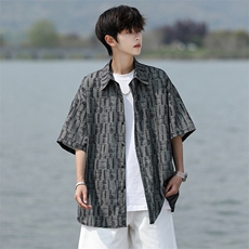 8XL-M花衬衫男款短袖夏季冰丝薄款花衬衣大码寸衫外套DC28013P38，男装T恤，电商B312