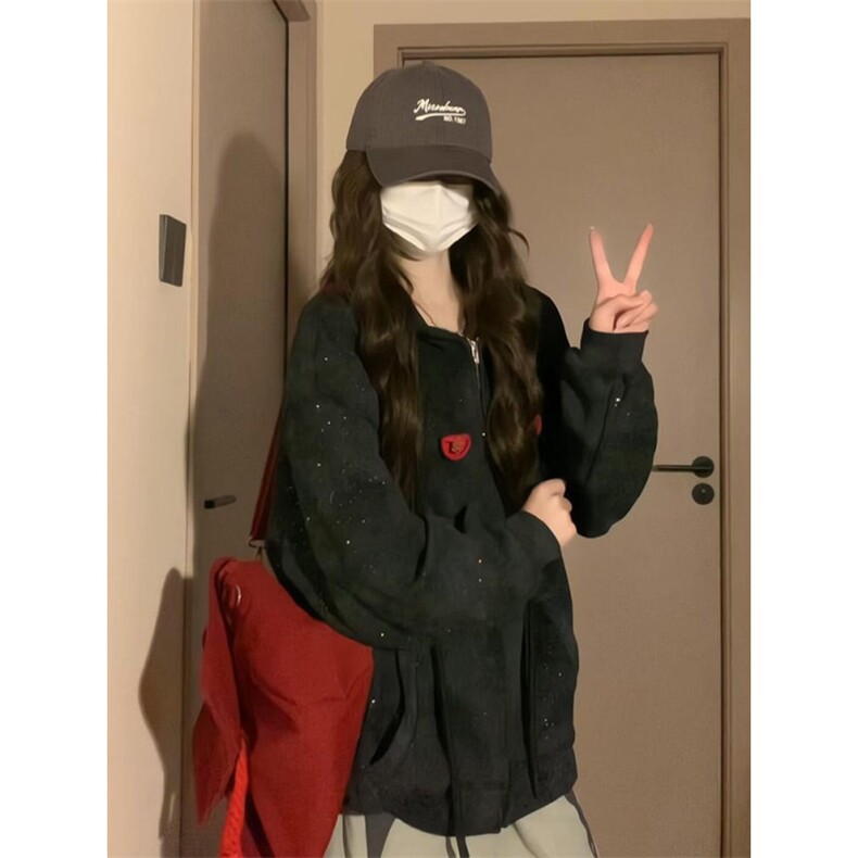 5430-P63原版做工刺绣+花朵别针卫衣薄款/加绒,女装卫衣/绒衫,星座617A-2