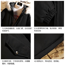 MM48099-P130冬季大毛领衣男士大码加厚袄男服砖墙挂拍，男装棉衣，电商A040A