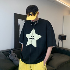 发泡短袖星星印花T恤打底衫G011-P40控58，男装T恤，星座216(原A116)