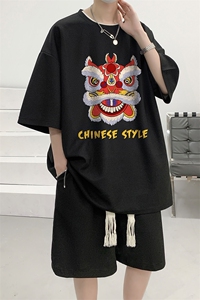 华夫格套装运动短袖t恤套装休闲两件套一套 HZ84185-P44图片