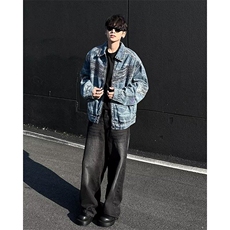 压褶设计感水洗复古男2024春秋新款美式小众短款夹克N1240-P80，男装夹克，星座1109-3