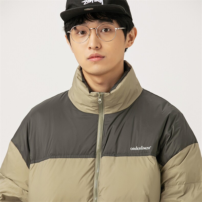 2026冬季新款男日系潮牌立领拼色白鸭绒羽绒服加厚外套YR10-F219,男装羽绒服,电商A101（原外27）