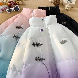 XZ230-1MY58冬款平铺简约轻奢扎染渐变飞机扣休闲面包服P128控158图片
