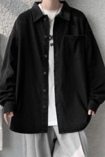 8XL-M特大码牛仔衬衫宽松浅蓝色牛仔外套男休闲衬衫CS502P68控88，男装夹克，电商D206-1