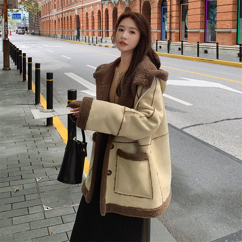 冬装连帽加厚皮毛一体外套浙宝B2楼239-P205-控295，女装皮草，姿衣轩