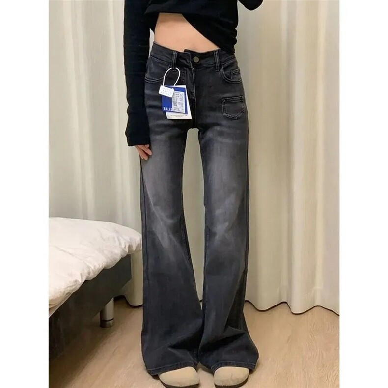 【网图现货】美式复古高街微喇磨白牛仔裤女K1916/P45,男装牛仔裤,星座205-3