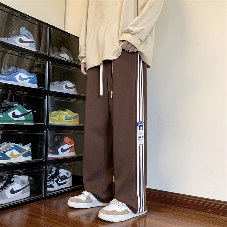 港风条纹休闲裤男宽松直筒拖地裤束脚裤卫裤 KP717 P35图片