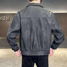 秋冬新款皮衣美式机车翻领男士皮衣，男装皮衣，星座414（原B263）