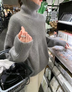 加厚高领毛衣女套头内搭秋冬季洋气外穿软糯慵懒风宽松针织衫上衣图片