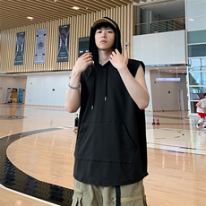 M-8XL特大码冰丝速干连帽背心男篮球运动无袖健身服坎肩TDX315P35，男装T恤，电商D206-1