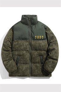 迷彩灯芯绒拼接棉衣棉服面包服立领棉袄外套【量大有差1615-P80图片