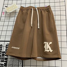 抖音直播品质2024夏季宽松五分裤男短裤X416b-1-DK386-P45限58，男装牛仔裤，星座416B-1