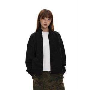 男女款2025春秋季百搭舒适合体户外立领纯色开衫卫衣时尚经典外套图片
