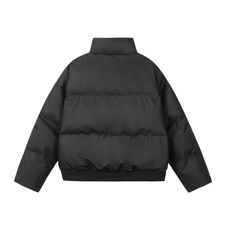 现货5W件冬季三防重磅硬挺boxy短款羽绒立领PU皮棉衣外套加厚棉服,男装棉衣,电商A486