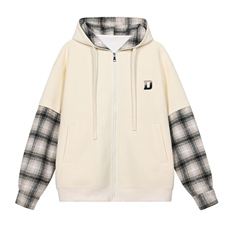 2025春季新款港风外景大码假两件菠萝格卫衣M-5XHW24758-P85，男装卫衣，电商A022