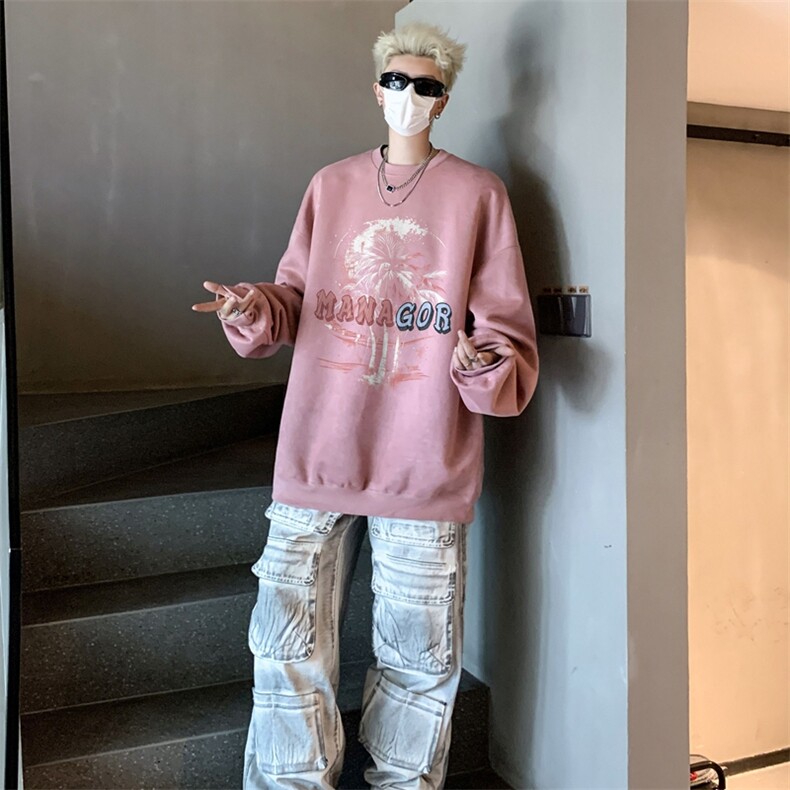 秋装复古美式水洗做旧重磅麂皮绒卫衣301B-JB1508-p45,男装卫衣,星座301B
