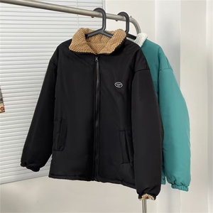 美式高街pu皮棉服男冬季痞帅宽松面包服外套潮牌设计感棉衣图片