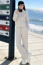 休闲运动套装女装春季新款修身显瘦开衫卫衣阔腿裤两件套时尚减龄，女装套装/套裙，江南
