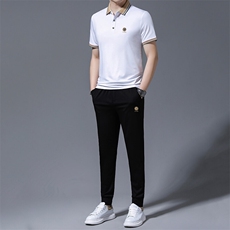 HP579夏季新款男士休闲套装刺绣男装百搭二件套，男装休闲套装，电商B360