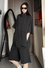 特批P50无差价夏季冰丝冰感薄款立领男宽松户外运动两件套TZ5584，男装休闲套装，电商A001-1
