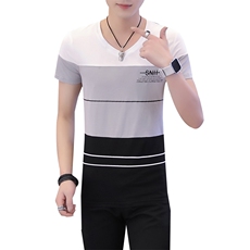 款6106男士短袖t恤V领夏季男装上衣服韩版潮牌打底衫夏装，男装T恤，电商D310（原电商305）