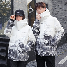 直播数据款2025秋冬雪山渐变羽绒服女短款羽绒服外套1314P100，男装羽绒服，星座1602B（原101B-1）