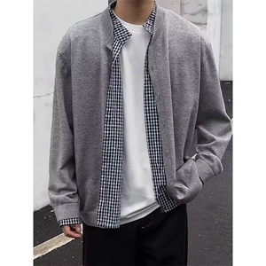 JY749-P70 美式复古休闲慵懒风格子假两件外套图片