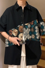 1绣花拼接成分：聚酯纤维M-5XL大码短袖衬衫男DCS7743P42控68，男装T恤，星座226-2