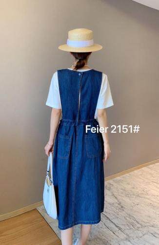薄料牛仔背带裙套装，女装职业装，菲儿