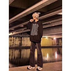 美式hiphop牛仔裤修身直筒微喇叭裤加绒-P65，男装牛仔裤，星座310A-4
