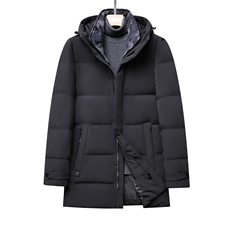 冬季厚款中长款连帽羽绒服中年男士休闲宽松保暖外套GR69179-P335，男装羽绒服，电商B212（原钱塘6029）