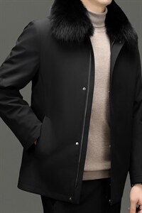 XL-PK0023秋冬男士新款夹克可脱卸兔毛内胆大衣保暖派克服图片