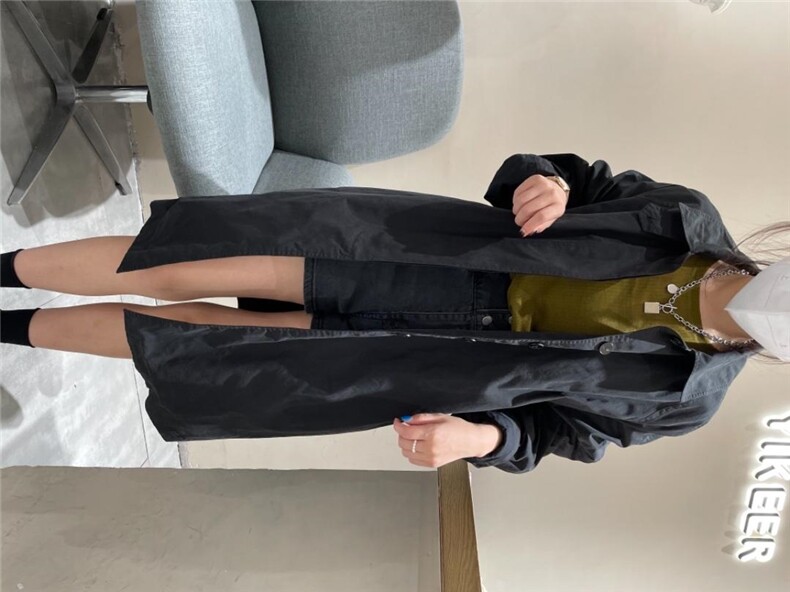 两色风衣，女装风衣，伊可儿